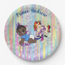 Baby Boy Regenbogen Bubbles & Unicorns Kinderdusch