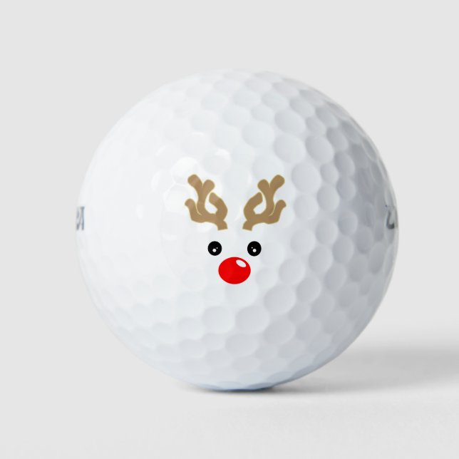 Baby Boy Rudolph Reindeer Golfball (Vorderseite)