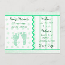 Baby Boy Sage Green Baby Dusche Einladung