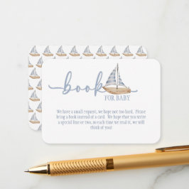 Baby Boy Sail Shower Book for Baby Card Begleitkarte