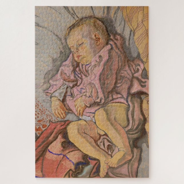 Baby Boy Schlafen auf einem Kissen Puzzle (Vertikal)