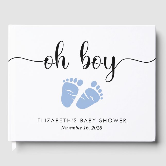 Baby Boy Shower Blue Feet Gästebuch (Vorderseite)