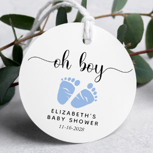 Baby Boy Shower Blue Feet Geschenkanhänger