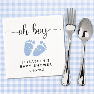 Baby Boy Shower Blue Feet Serviette