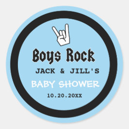 BABY BOY SHOWER CONCERT TICKET EINLADUNG RUNDER AUFKLEBER