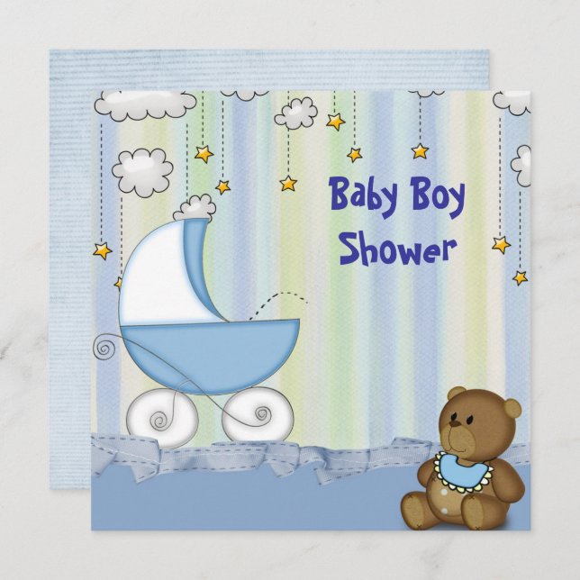 Baby Boy Shower Invite Einladung (Vorne/Hinten)