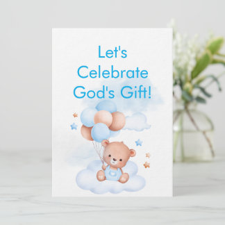 Baby Boy Shower Invite With Christian Bible Verse Einladung