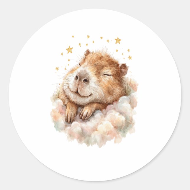 Baby Boy Shower Sticker • Cute Capybara (Vorderseite)
