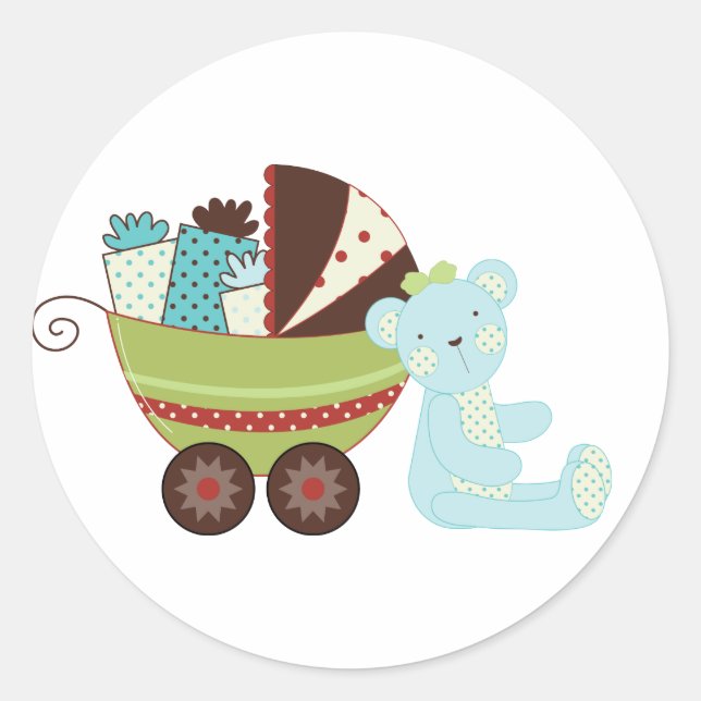 Baby Boy Shower Stickers (Vorderseite)
