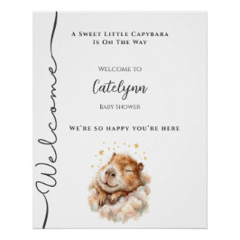 Baby Boy Shower Welcome Sign • Capybara Theme Poster