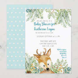 Baby Boy Shower Woodland Forest Deer Forest Ferns Einladung