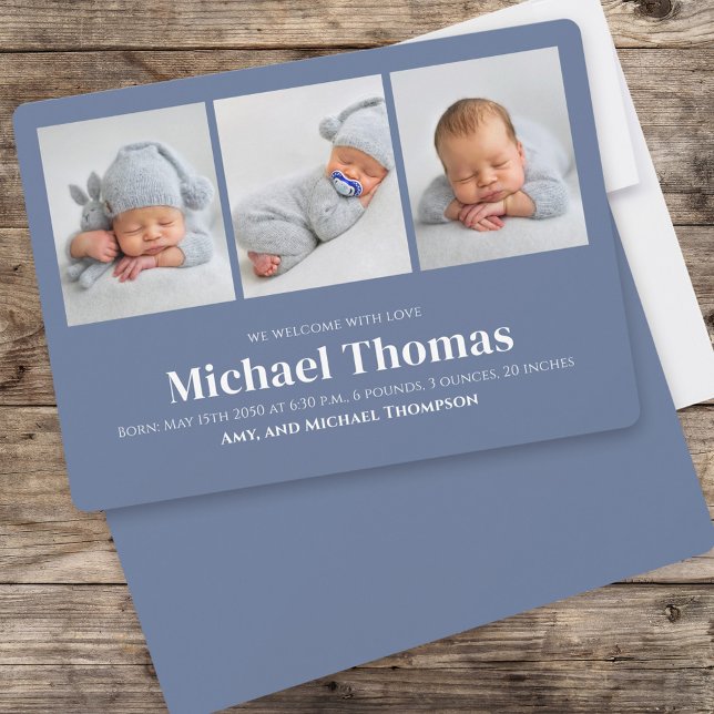 Baby Boy Simple Foto Collage Blue (Von Creator hochgeladen)