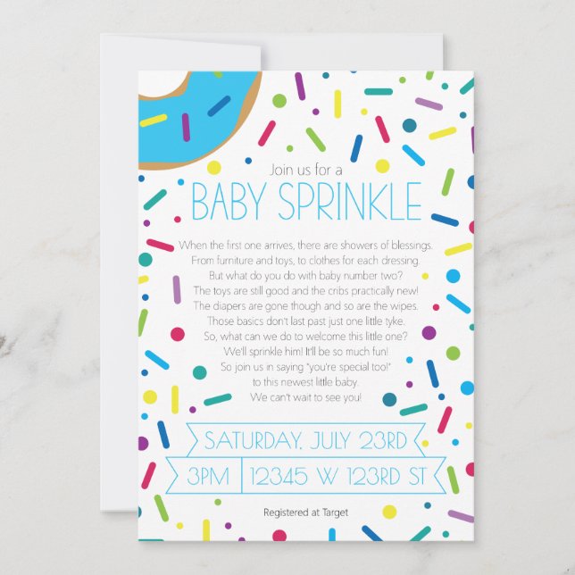 Baby Boy Sprinkle Einladung (Vorderseite)