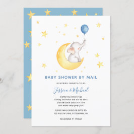Baby Boy Star Elephant Baby Dusche by Mail Einladung