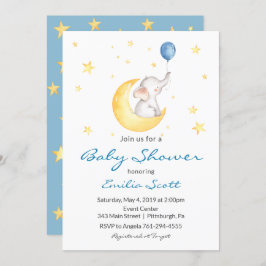 Baby Boy Star Elephant Baby Shower Einladungen