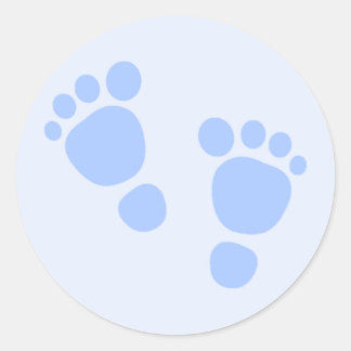 Baby Boy Sticker, Blue Feet Runder Aufkleber