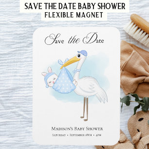 Baby Boy Stork Blau Save the Date Magnet