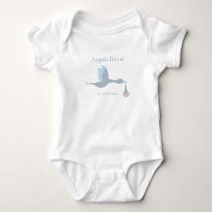 Baby Boy Stork mit Blue Sky und Wolken Strampler