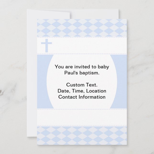 Baby Boy Taufe Einladung (Vorderseite)