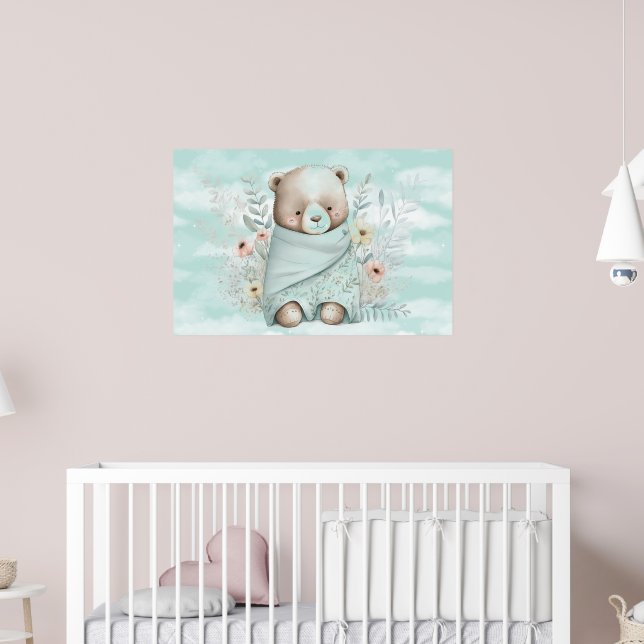 Baby Boy Teddy Bär in einer Decke Poster (Kinderzimmer 2)