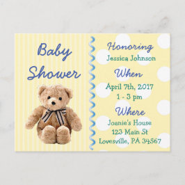 Baby Boy Teddy Bear Baby Shower Einladung