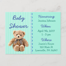 Baby Boy Teddy Bear Baby Shower Einladung