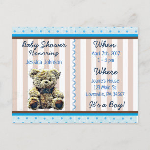 Baby Boy Teddy Bear Baby Shower Einladung