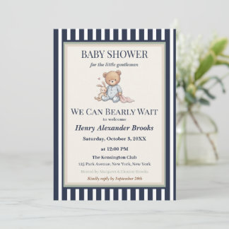 Baby Boy Teddy Bear Baby Shower Invitation  Einladung