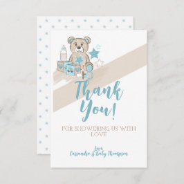Baby Boy Teddy bear Dankeschön Karte