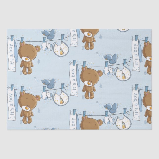 Baby Boy Teddy Bear Seidenpapier (Vorderseite)