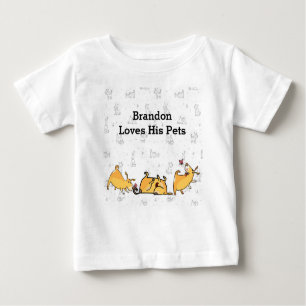 Baby Boy Tee Shirt mit Niedlichen Hunden