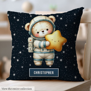 Baby Boy Throw Kissen mit Astronaut Teddy Bear