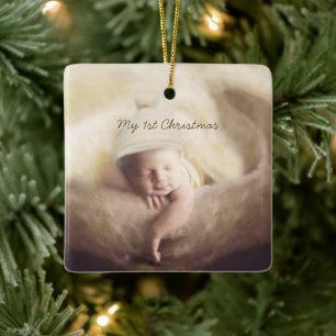 Baby Boy Tiny T-Shirt Foto Ornament mit Geburtssta