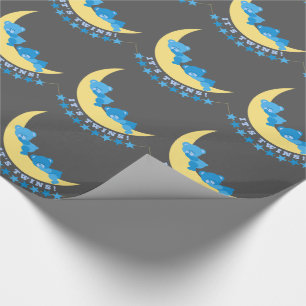 Baby Boy Twins Teddy Bears auf Moon Pattern Geschenkpapier