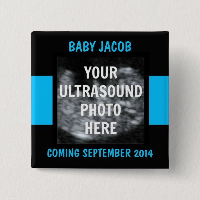 Baby Boy Ultrasound Foto Button (Vorderseite)