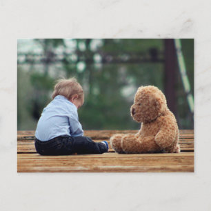 Baby Boy und Teddy Bear Postkarte