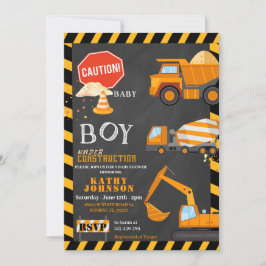 Baby Boy Under Construction Baby Shower Invitation Einladung