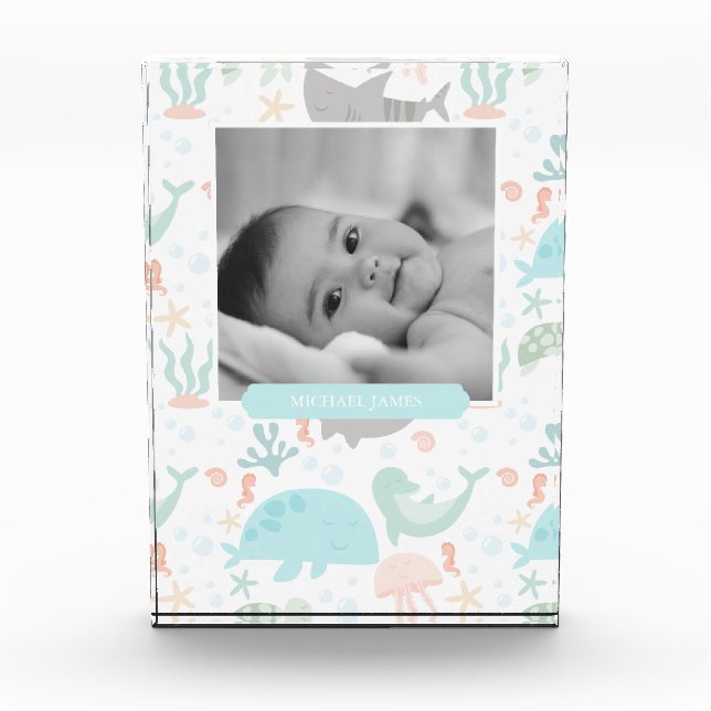 Baby Boy Under Sea Foto Block (Vorderseite)