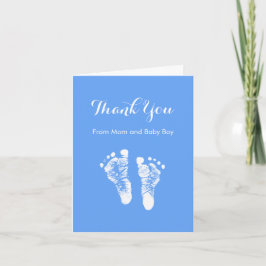 Baby Boy Vielen Dank Niedlich Blue Newborn Footpri Dankeskarte
