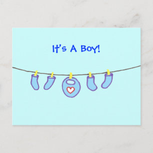 Baby Boy Wäsche Es ist ein Junge! Personalisiert Postkarte