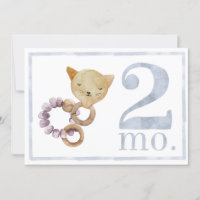 Baby Boy Watercolor Meilenstein Zwei Monate alte K