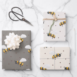 Baby Boy Yellow and Black Bees Geschenkpapier Set
