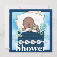 BABY BOY ZEIGT AFRIKANAMERIKANISCHE INVITATION