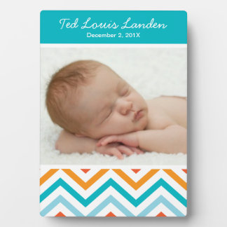 Baby Boy Zickzack Foto Plaque Fotoplatte