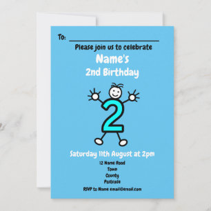 Baby Boy Zweite Geburtstagsparty Einladung