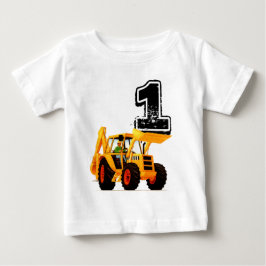 Baby Boys 1. Geburtstag Yellow Digger Bau T-shirt