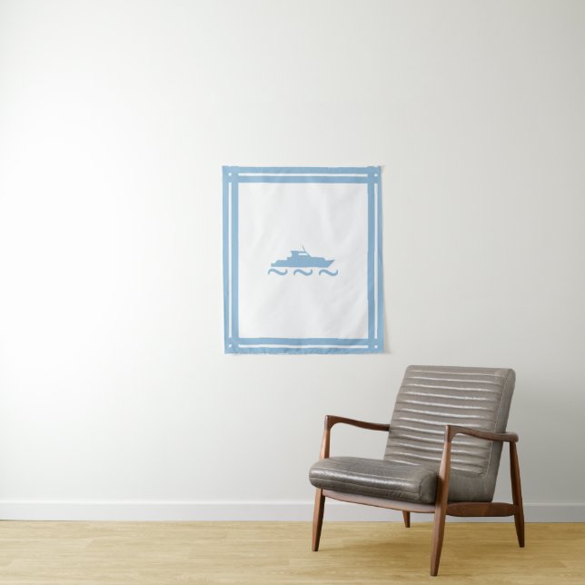 Baby Boy's Blue Boat Wandteppich (Beispiel)
