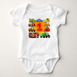 Baby Boys Custom Construction Truck 1. Geburtstag Strampler