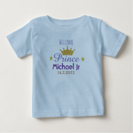 Baby Boy's eleganter Gold Crown Prince Custom Blue Baby T-shirt