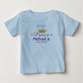 Baby Boy's eleganter Gold Crown Prince Custom Blue T-shirt